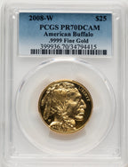 2008-W $25 Half-Ounce Gold Buffalo Blue Gradient PCGS PR70