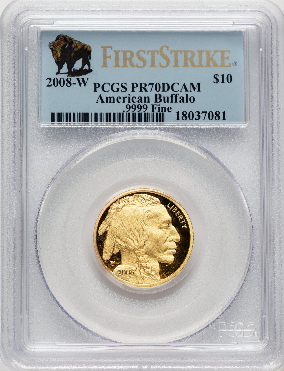 2008-W $10 Buffalo Quarter-Ounce Gold First Strike PCGS PR70 (766429001)