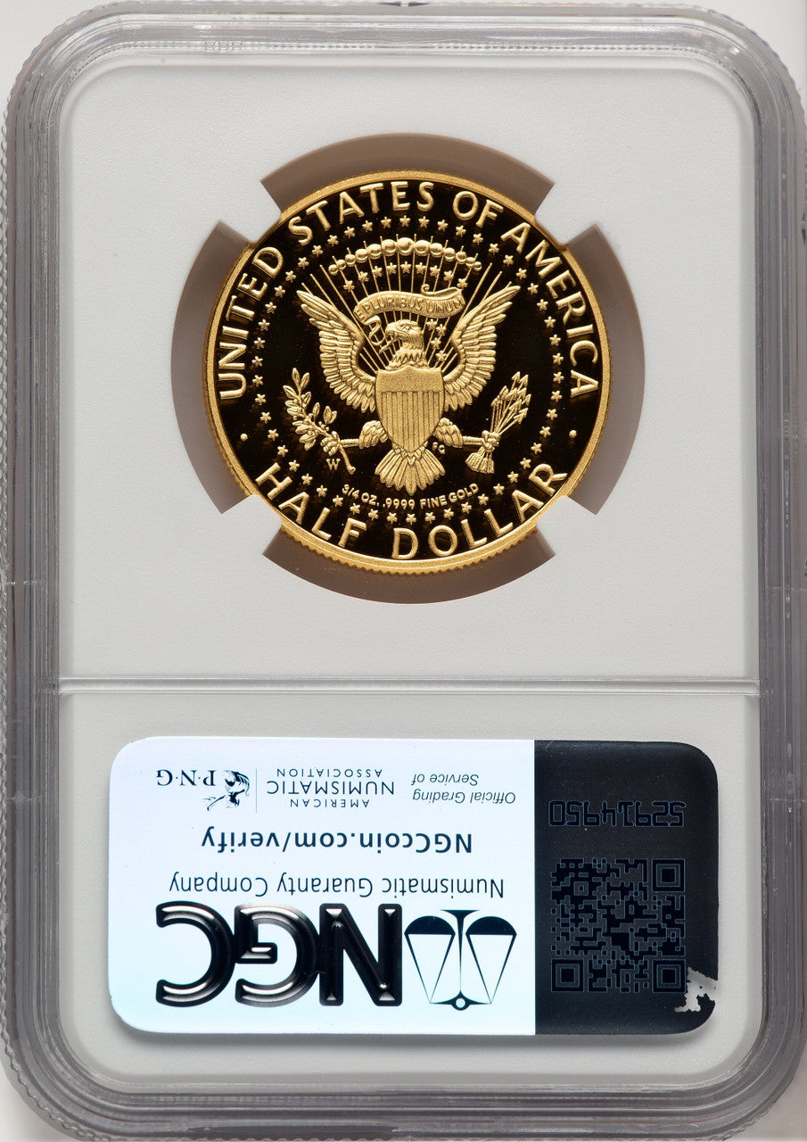 2014-W 50C Kennedy Gold 50th Anniversary Kenneth Bressett Red Book Proof Kennedy Half Dollar NGC PR70 (773826014)