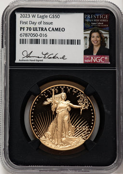 2023-W Proof Gold Eagle 1 oz FDI Anna Cabral NGC MS70