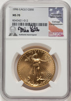 1996 $50 One-Ounce Gold Eagle Mike Castle NGC MS70