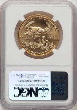 1996 $50 One-Ounce Gold Eagle Mike Castle NGC MS70