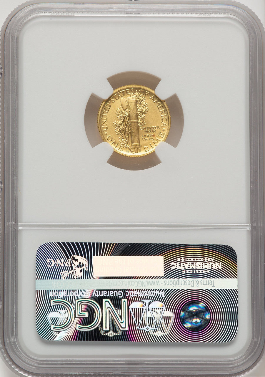 2016-W 10C Mercury Dime 100th Anniversary Gold Centennial 100th Anniversary Modern Commemoratives NGC MS70