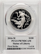 2016-W $100 One-Ounce Platinum Eagle First Strike Moy 1 of 18 FS PCGS PR70 Ed Moy