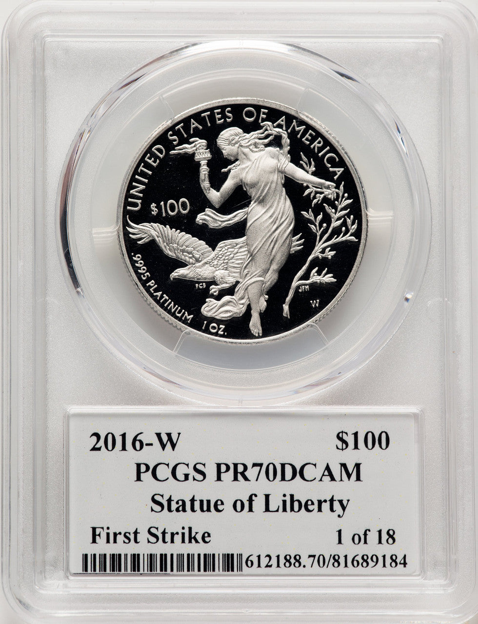 2016-W $100 One-Ounce Platinum Eagle First Strike Moy 1 of 18 FS PCGS PR70 Ed Moy