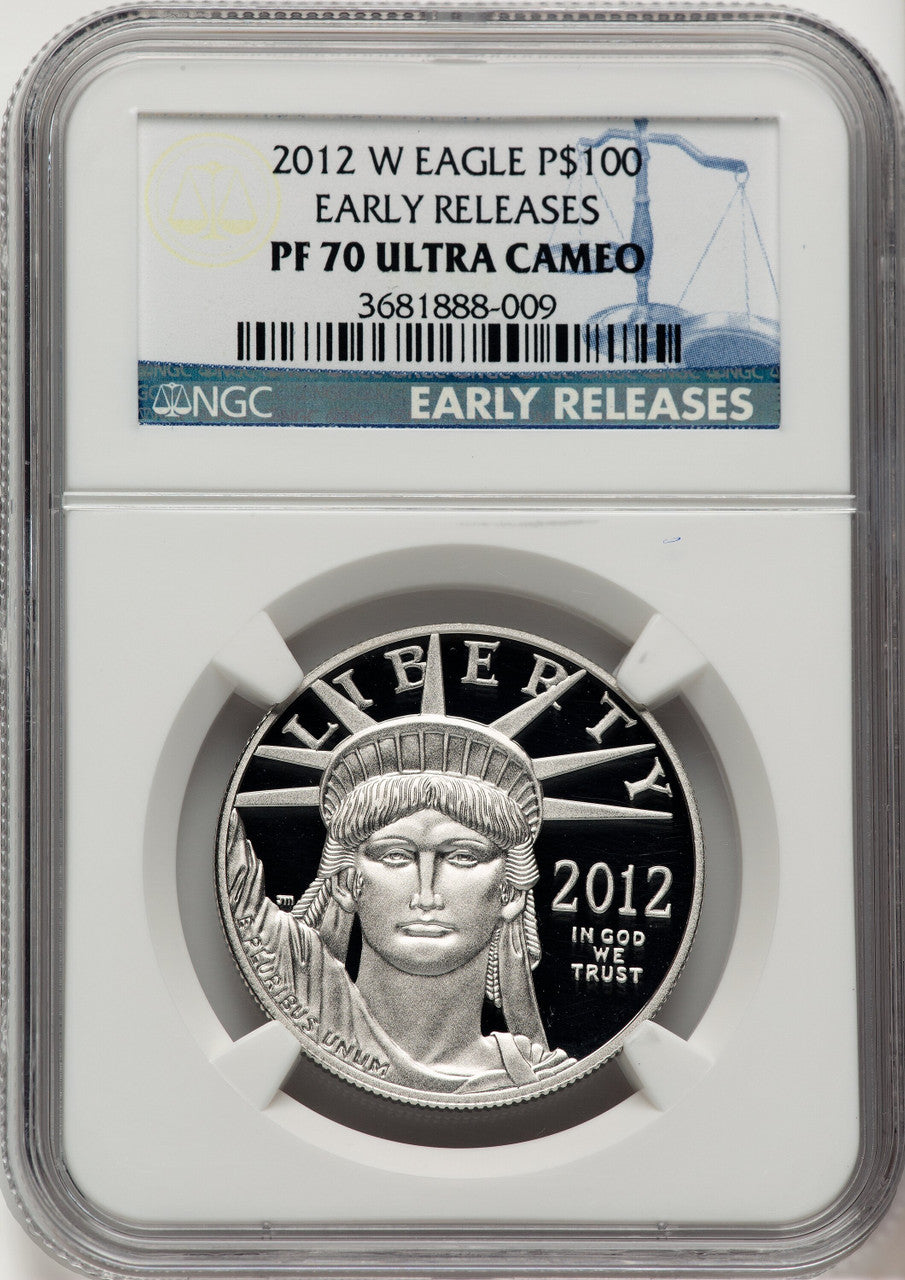 2012-W $100 One-Ounce Platinum Eagle First Strike ER Blue NGC PF70 (776964007)