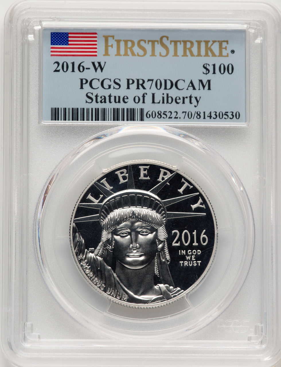 2016-W $100 One-Ounce Platinum Eagle First Strike FS Flag PCGS PR70 (776965002)