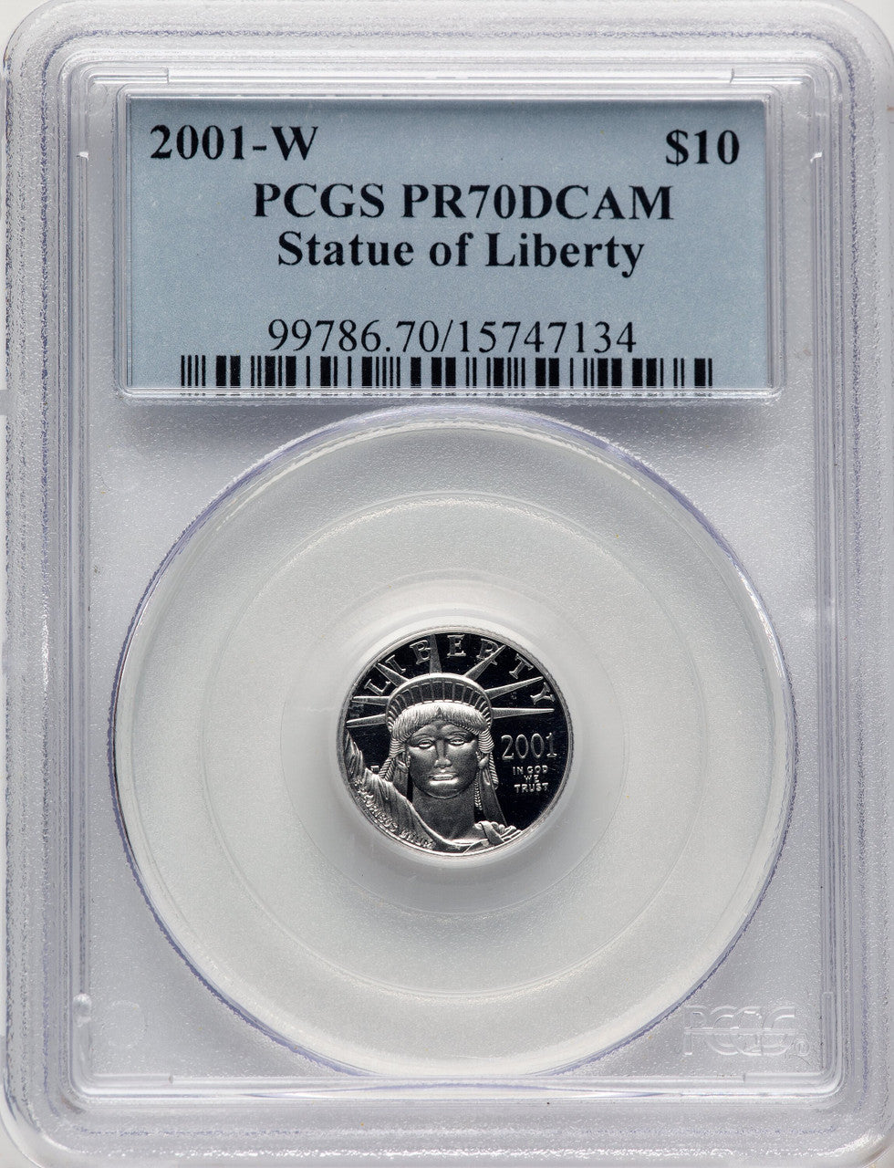2001-W $10 Tenth-Ounce Platinum PCGS PR70