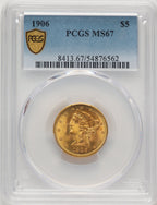 1906 $5 Liberty Half Eagle PCGS MS67
