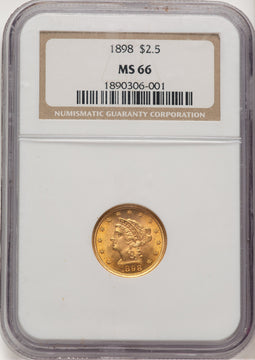 1898 $2.50 Liberty Quarter Eagle NGC MS66 (776703009)