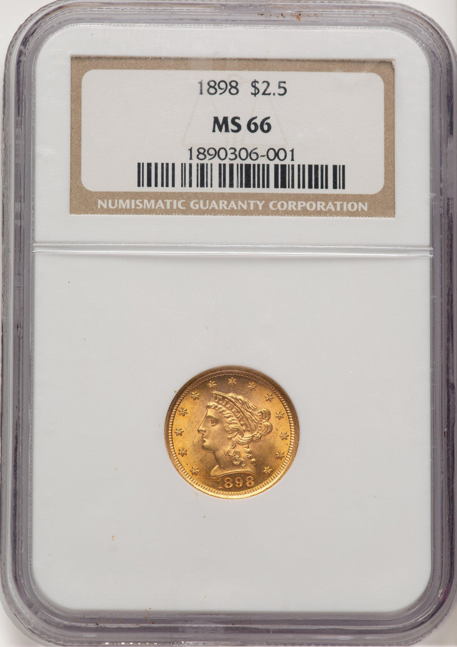 1898 $2.50 Liberty Quarter Eagle NGC MS66 (776703009)