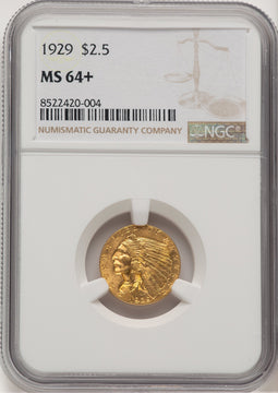 1929 $2.50 Indian Quarter Eagle NGC MS64+