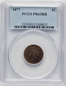 1877 1C RB Proof Indian Cent PCGS PR63