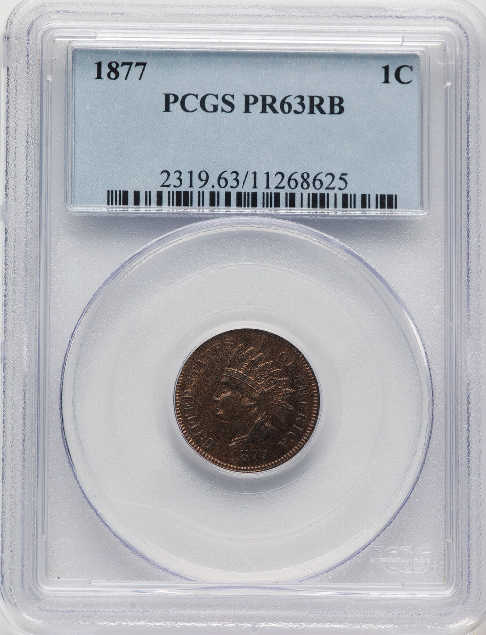 1877 1C RB Proof Indian Cent PCGS PR63