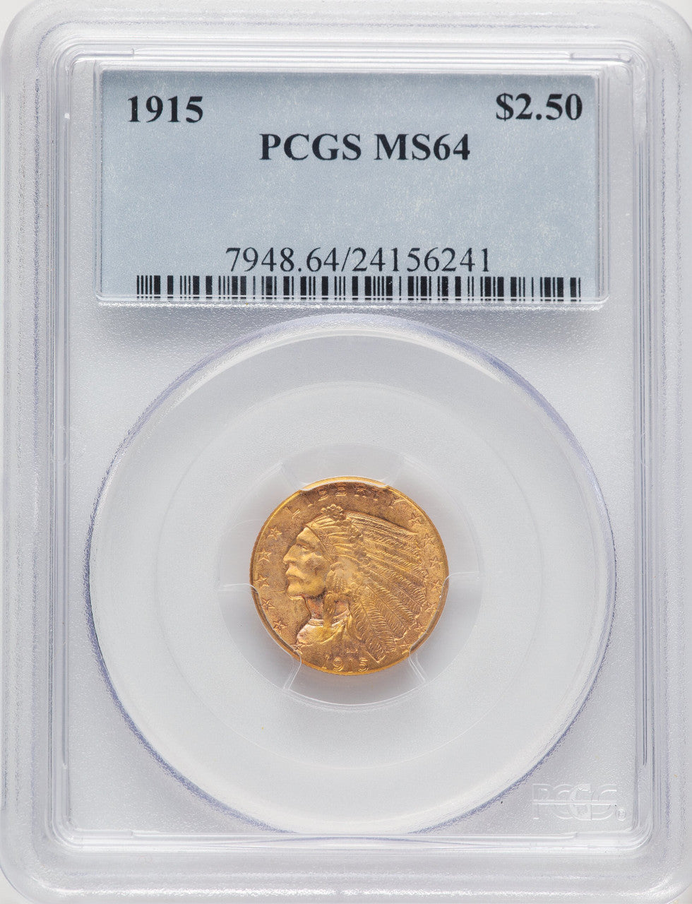 1915 $2.50 Indian Quarter Eagle PCGS MS64 (776680004)