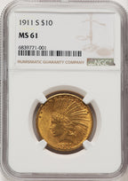 1911-S $10 Indian Eagle NGC MS61 (520939024)