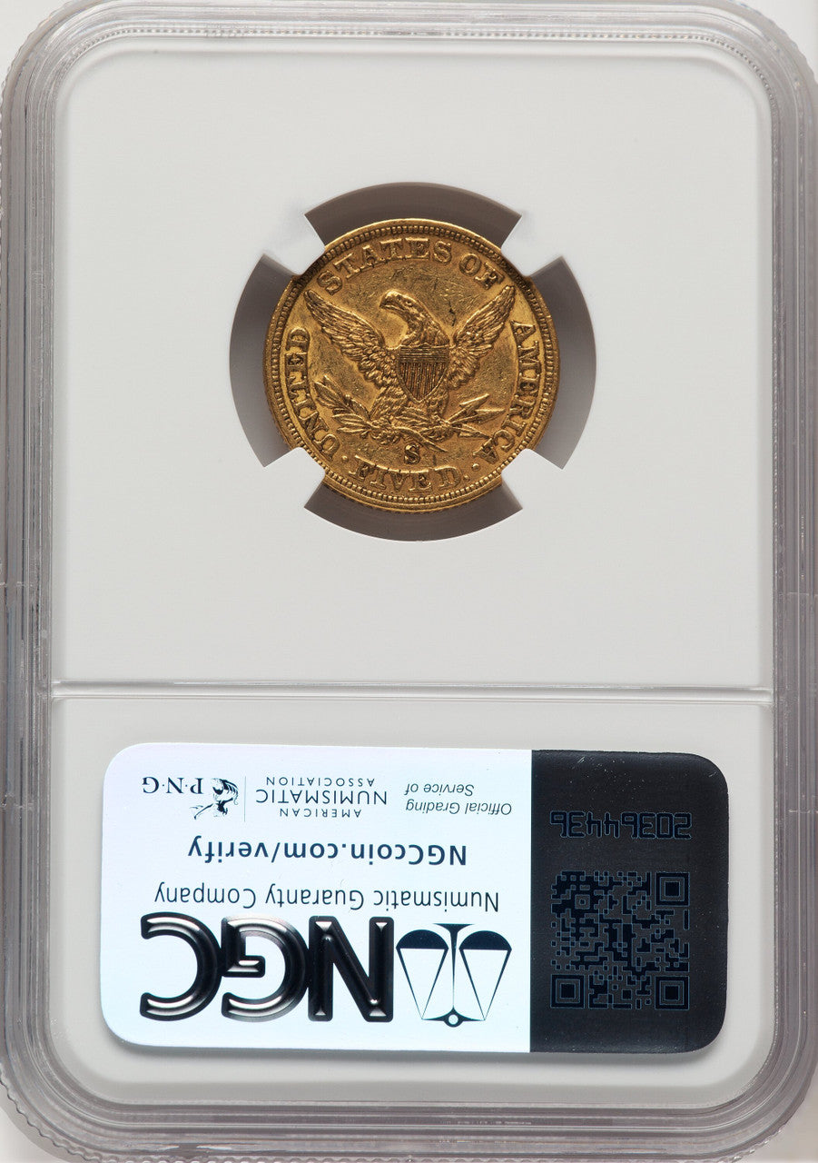 1855-S $5 Liberty Half Eagle NGC AU55