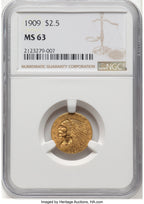 1909 $2.50 Indian Quarter Eagle NGC MS63 (777927010)
