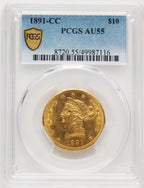 1891-CC $10 Liberty Eagle PCGS AU55