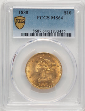 1880 $10 Liberty Eagle PCGS MS64