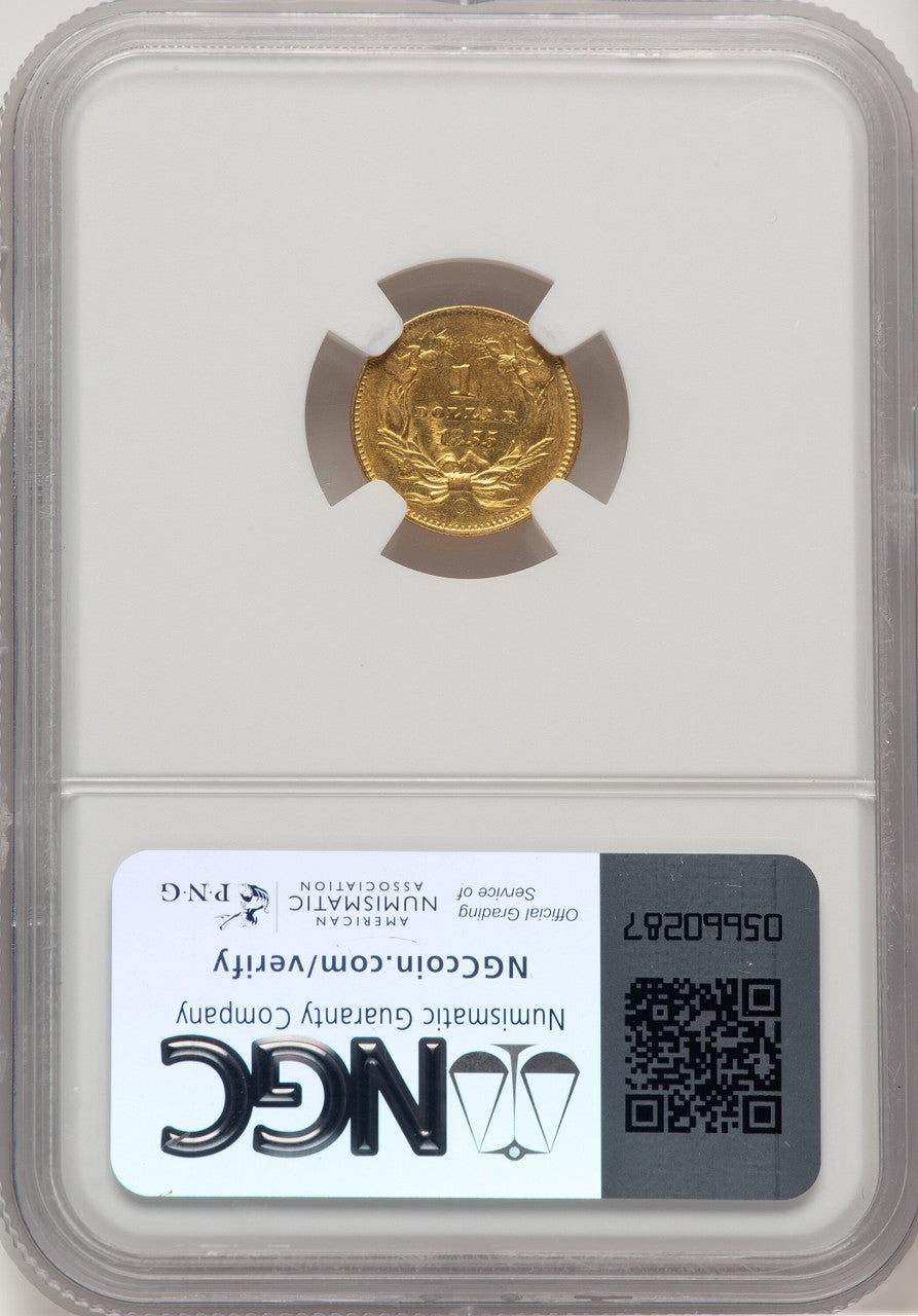 1855-O G$1 Gold Dollar NGC MS61