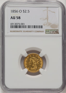 1856-O $2.50 Liberty Quarter Eagle NGC AU58 (777121003)