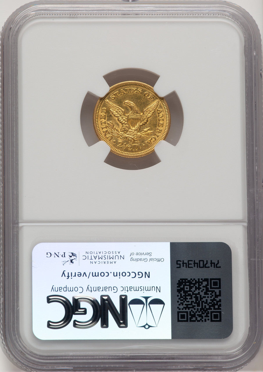 1856-O $2.50 Liberty Quarter Eagle NGC AU58 (777121003)