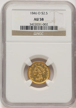 1846-O $2.50 Liberty Quarter Eagle NGC AU58 (777121001)