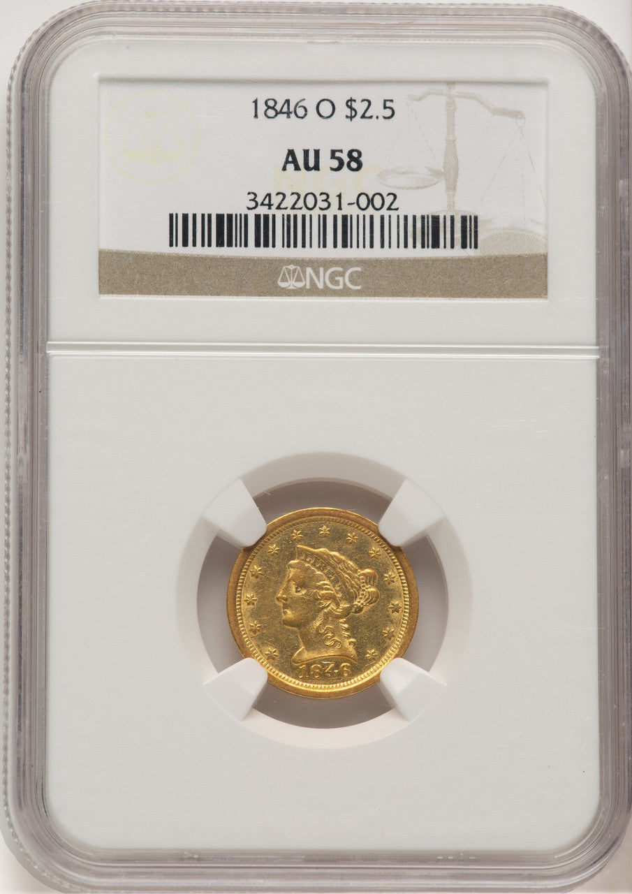 1846-O $2.50 Liberty Quarter Eagle NGC AU58 (777121001)