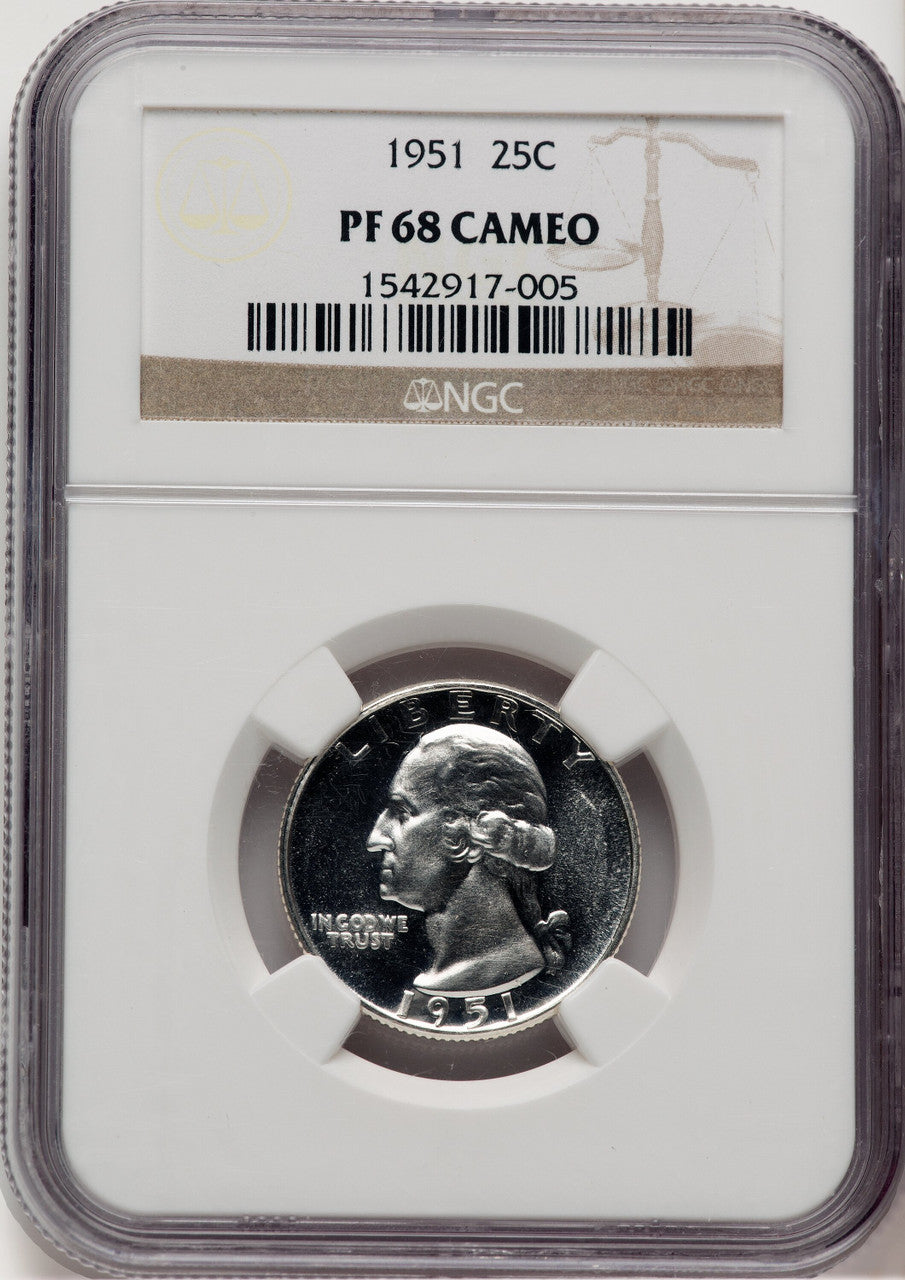 1951 25C CA Proof Washington Quarter NGC PR68 (778060002)