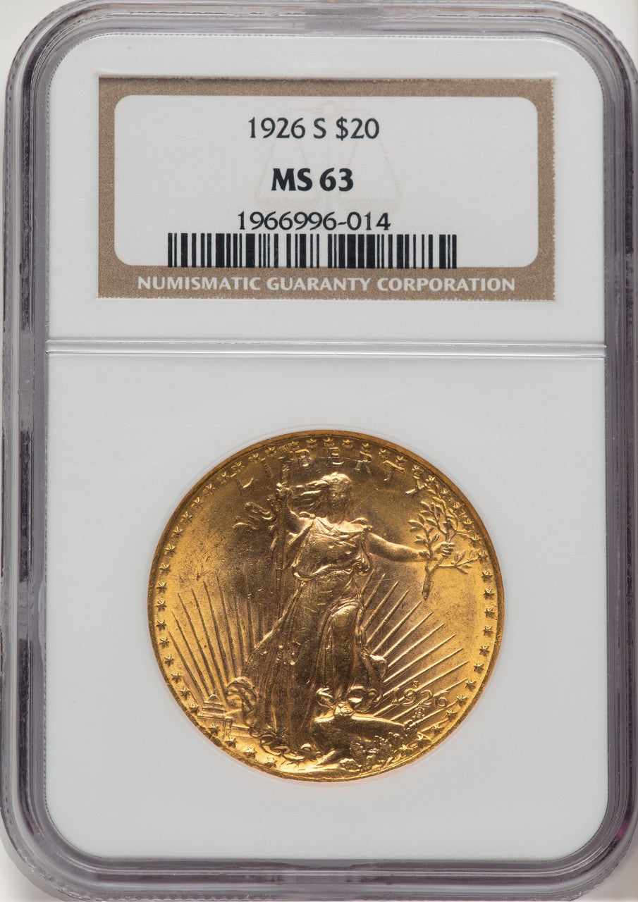1926-S $20 Saint-Gaudens Double Eagle NGC MS63 (776627001)