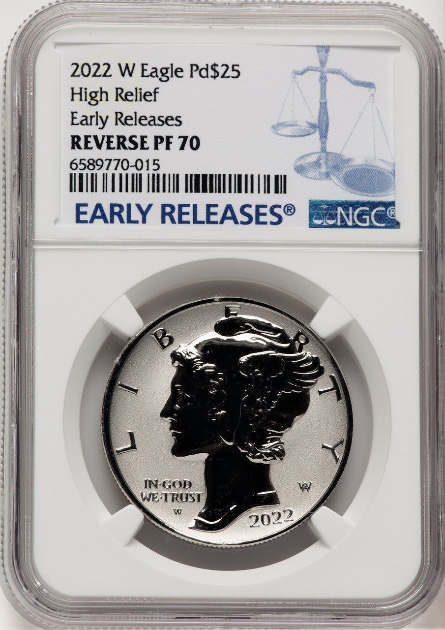 2022-W Palladium Eagle 1 oz REV ER Blue NGC PF70