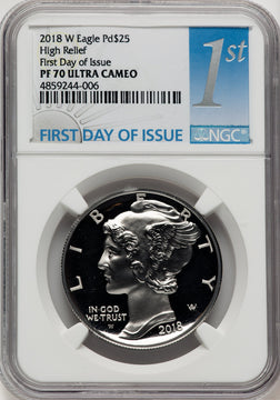 2018-W Palladium Eagle 1 oz FDI 1ST NGC PF70