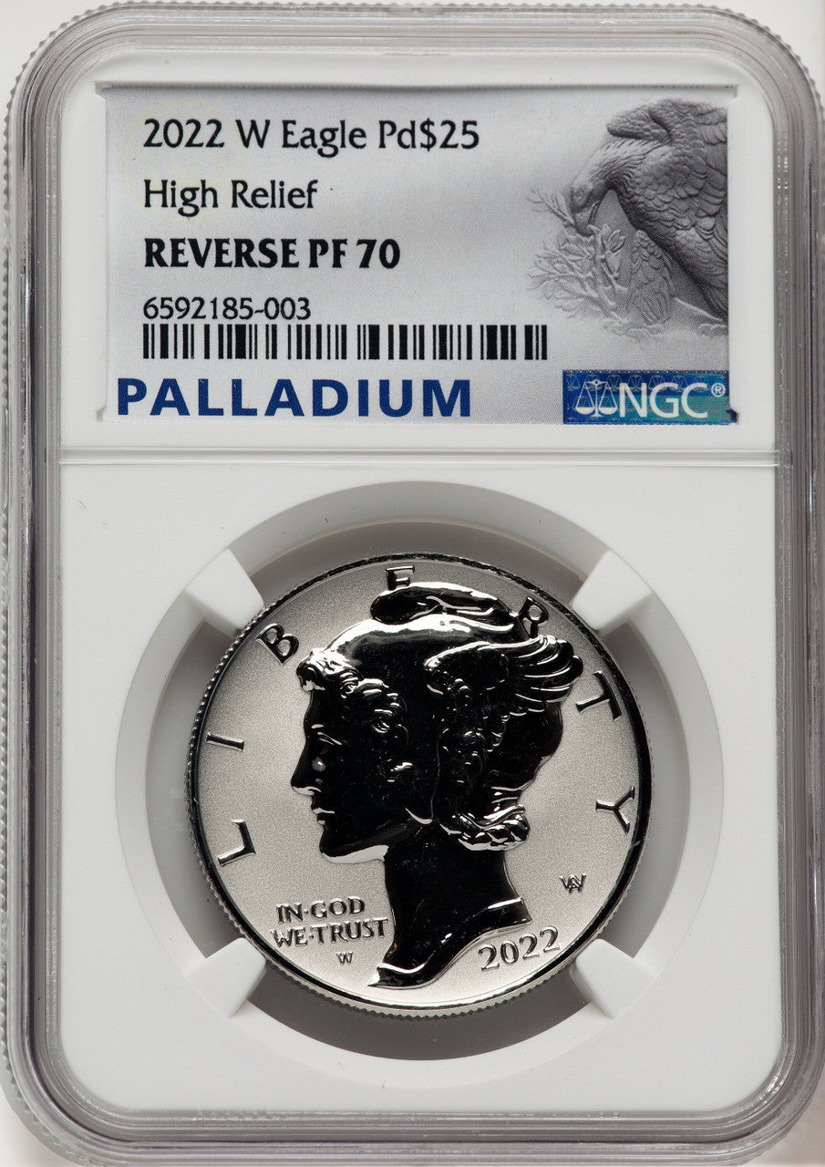 2022-W Palladium Eagle 1 oz REV Palladium Label NGC PF70