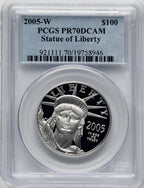2005-W $100 One-Ounce Platinum Eagle Statue of Liberty Blue Gradient PCGS PR70 (775235001)