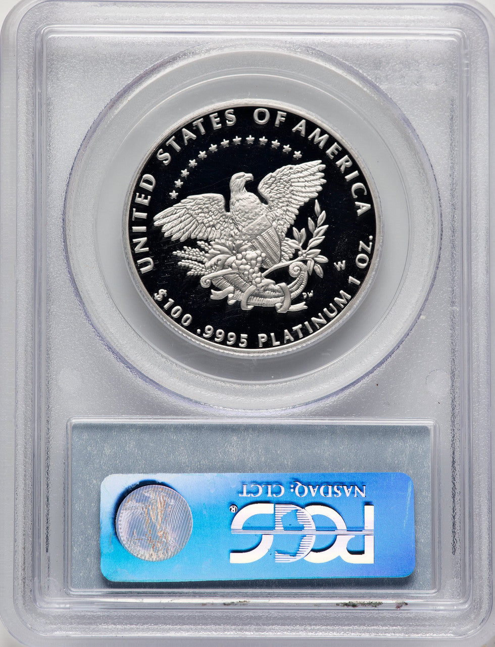 2005-W $100 One-Ounce Platinum Eagle Statue of Liberty Blue Gradient PCGS PR70 (775235001)