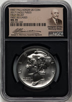 2017 Palladium Eagle 1 oz FR Adolph Weinman NGC MS70