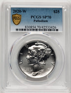 2020-W Palladium Eagle 1 oz Burnished Blue Gradient PCGS MS70