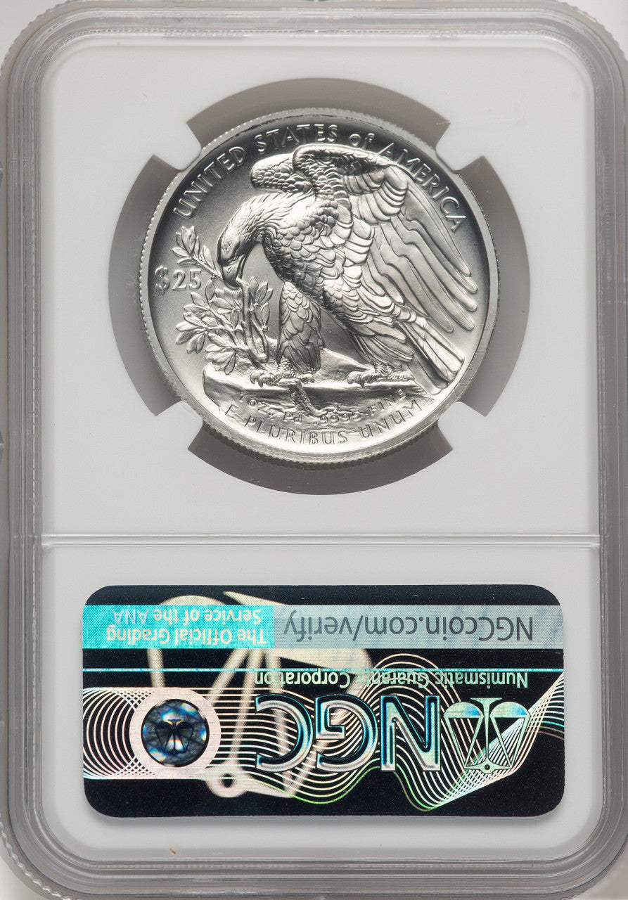 2020-W Palladium Eagle 1 oz Burnished ER Palladium Label NGC MS70