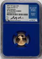 2021-W T2 4-Coin Set Gold American Eagle NGC PF70 David J Ryder
