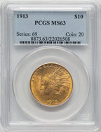 1913 $10 Indian Eagle PCGS MS63