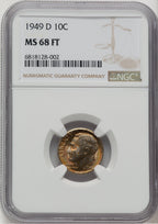 1949-D 10C FB Roosevelt Dime NGC MS68 (777155001)