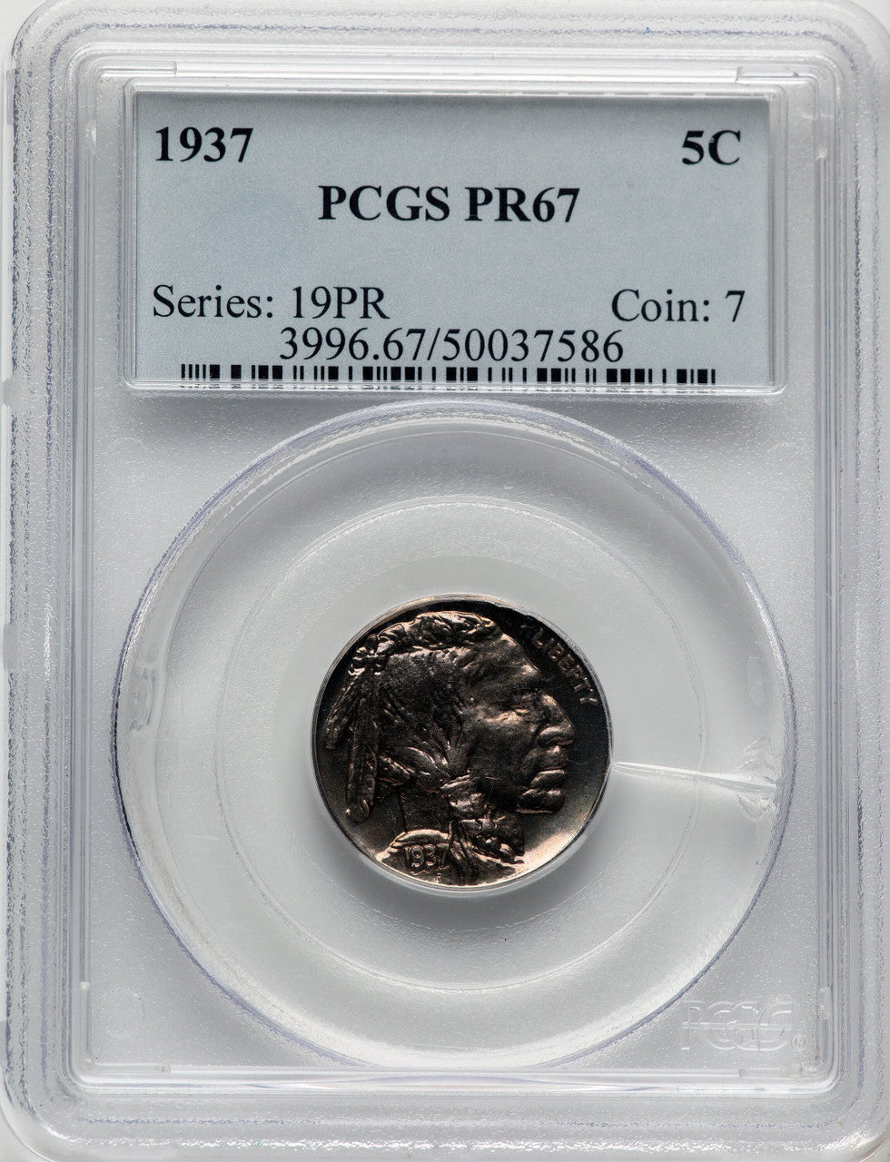 1937 5C Proof Buffalo Nickel PCGS PR67