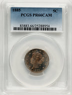 1885 5C CA Proof Liberty Nickel PCGS PR66