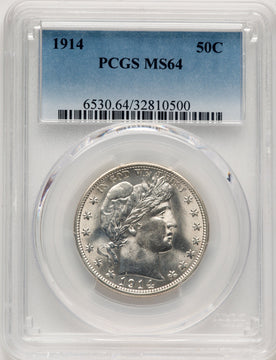 1914 50C Barber Half Dollar PCGS MS64