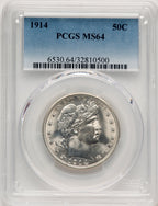 1914 50C Barber Half Dollar PCGS MS64