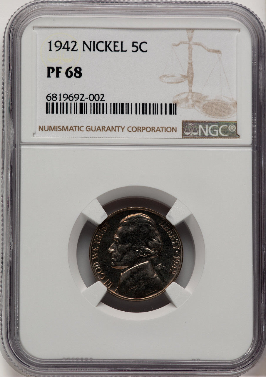 1942 5C TYPE 1 Proof Jefferson Nickel NGC PR68 (776910004)
