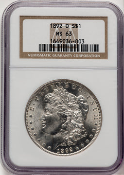 1892-O Morgan Dollar NGC MS63 (776894035)