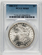 1881-CC Morgan Dollar PCGS MS65 (520735009)