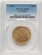 1908 $10 NO MOTTO Indian Eagle PCGS MS62 (776912001)